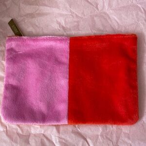 ISPY glam bag velour pink and red front with orange back